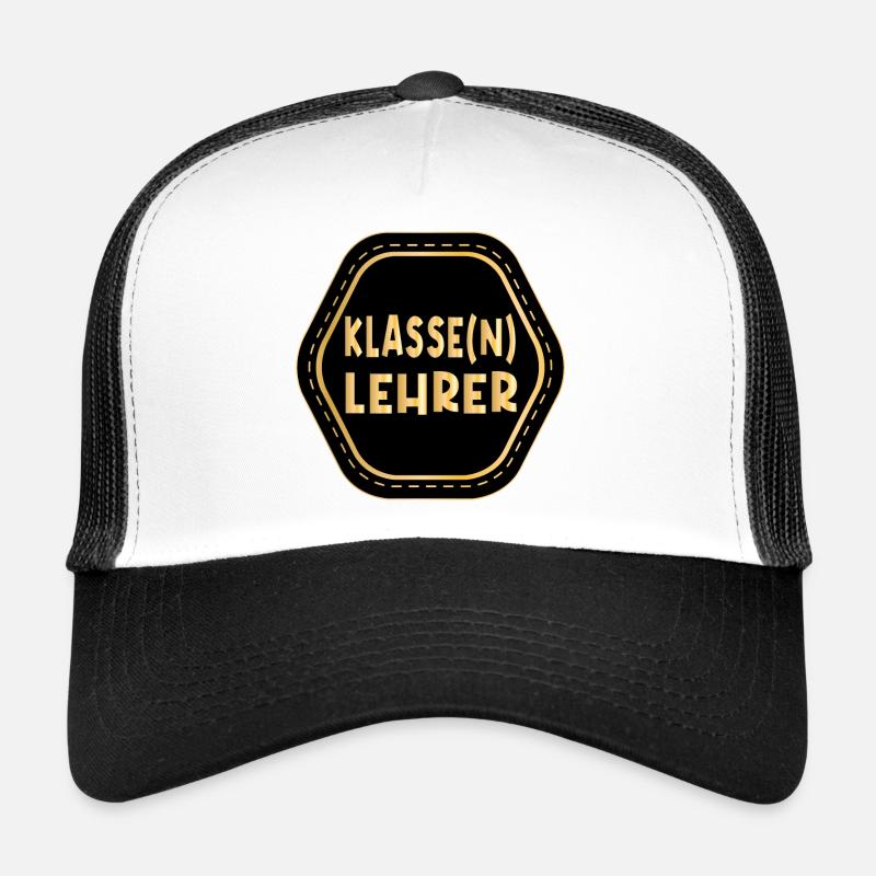 Geschenke für Klassenlehrer - LEHRER - Trucker Cap - Weiß/Schwarz