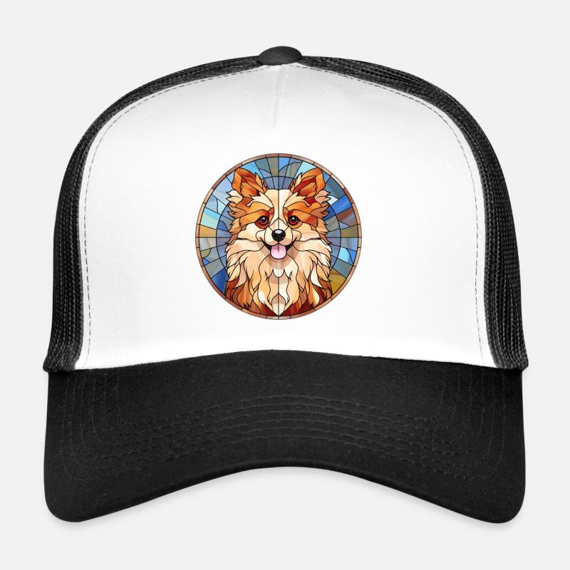 Zwergspitz Hunderasse Aquarellglas Trucker Cap