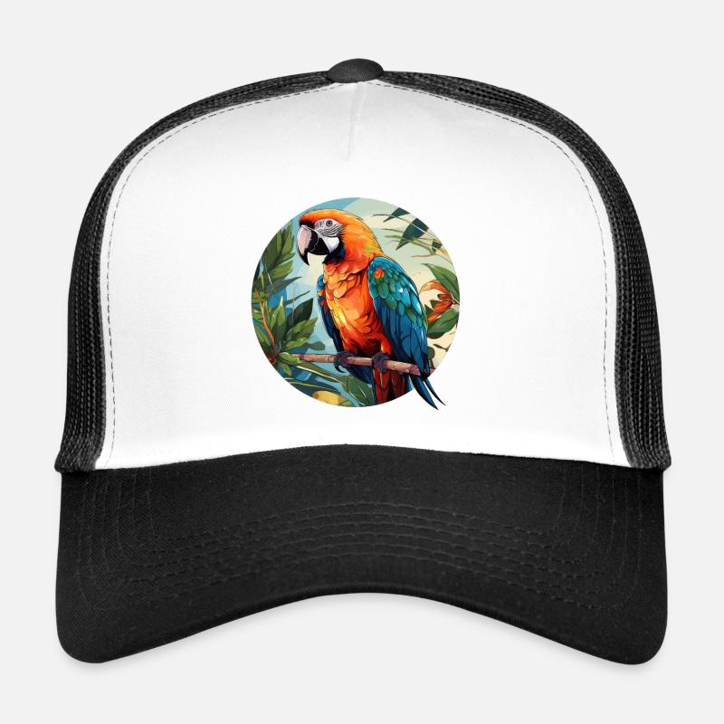 Papagei - Trucker Cap - Weiß/Schwarz