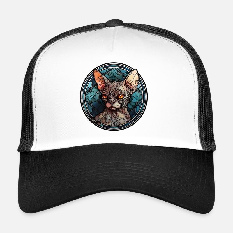 Devon Rex Cat Breed Aquarelle Verre Casquette trucker 