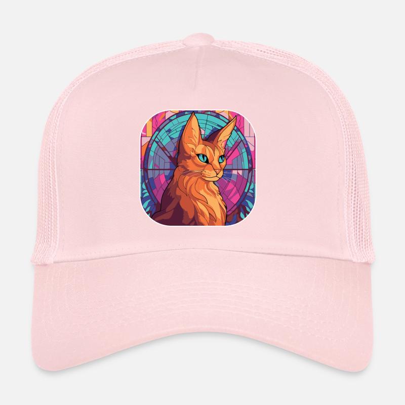 Peinture à l’aquarelle colorée de race de chat somalien Casquette trucker 