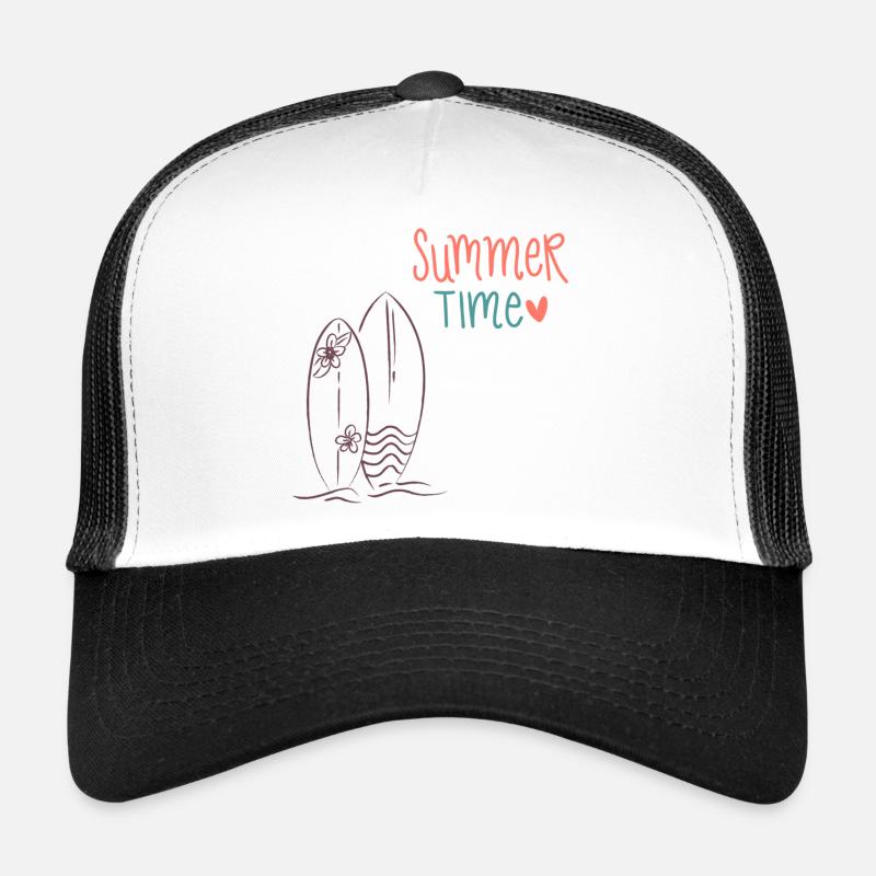 Summer Time - Trucker Cap - Weiß/Schwarz
