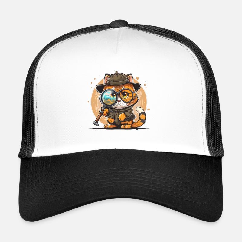 Katzen-Hülle - Trucker Cap - Weiß/Schwarz