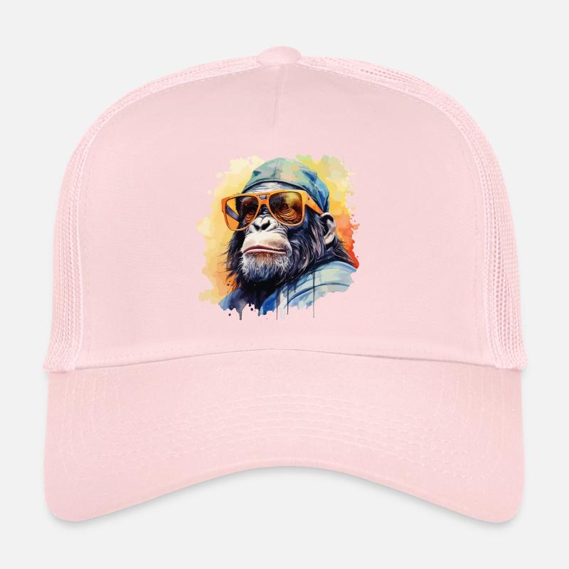 Lunettes de soleil Monkey Cap Cool Chimpanzee Gorilla Casquette trucker 