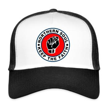 60s Style Northern Soul Keep The Faith Mod - Trucker Cap - white/black - Front