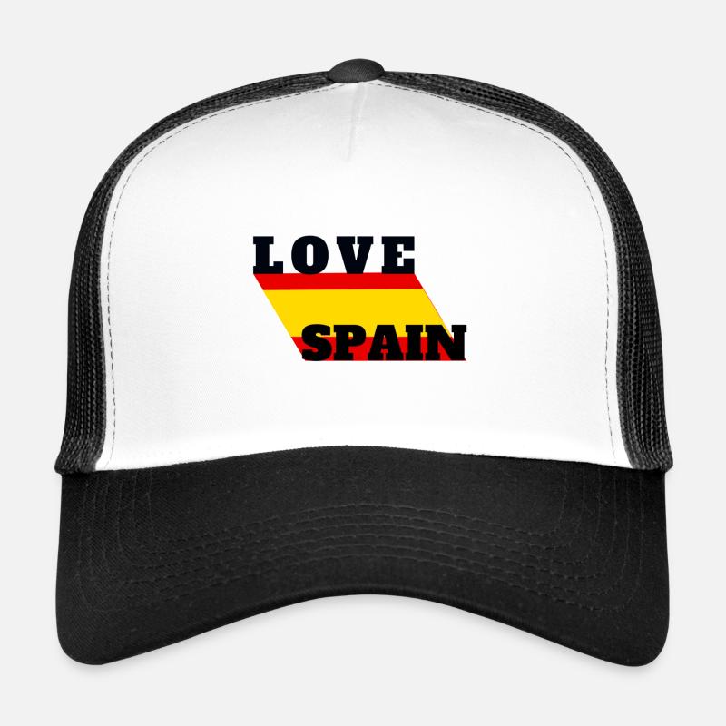 Amour Espagne Drapeau Tricolore - Casquette trucker  - blanc/noir