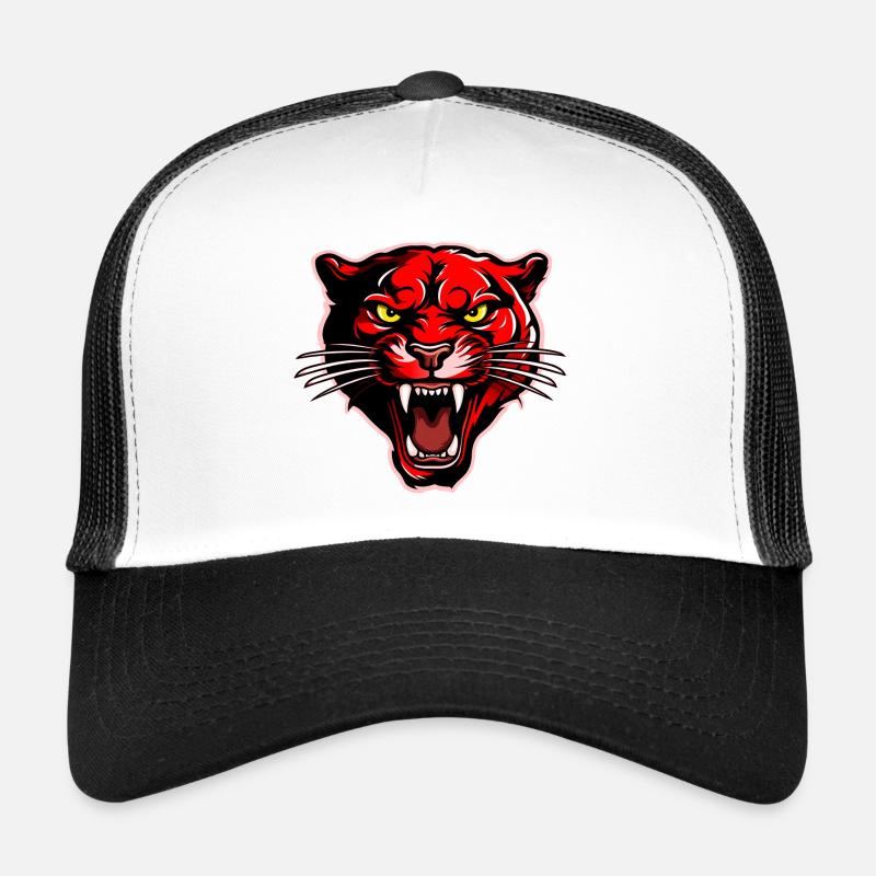 Tête de panthère rouge Casquette trucker 