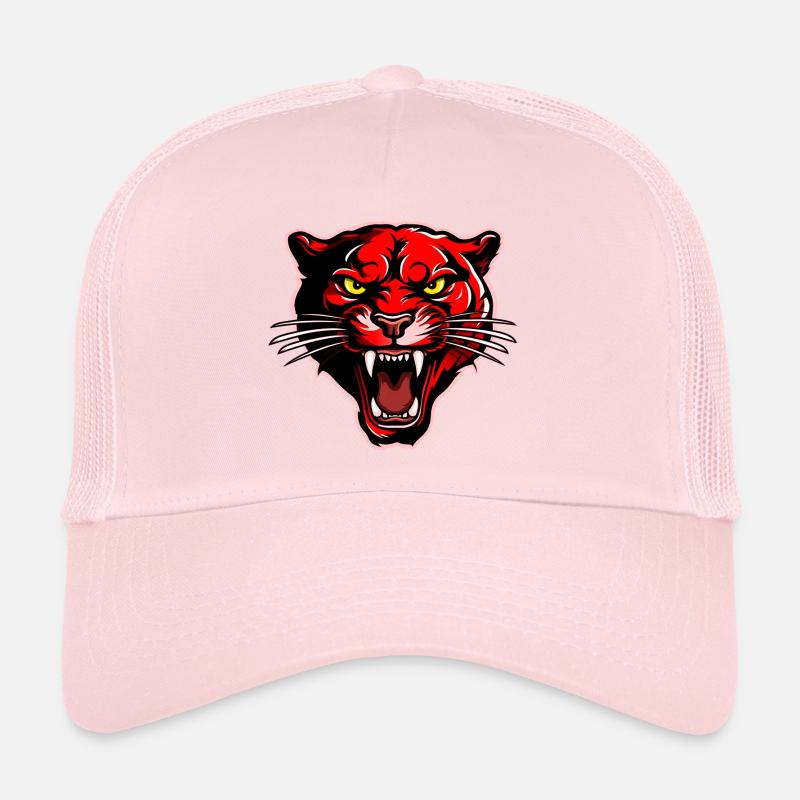 Tête de panthère rouge Casquette trucker 