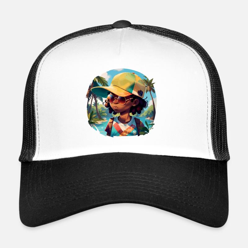 Black Kid sur Tropical Beach Casquette trucker 