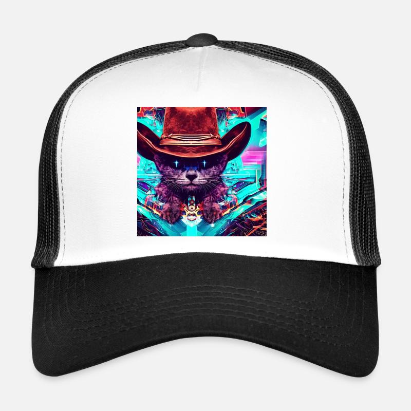 SpaceCat - Trucker Cap - Weiß/Schwarz