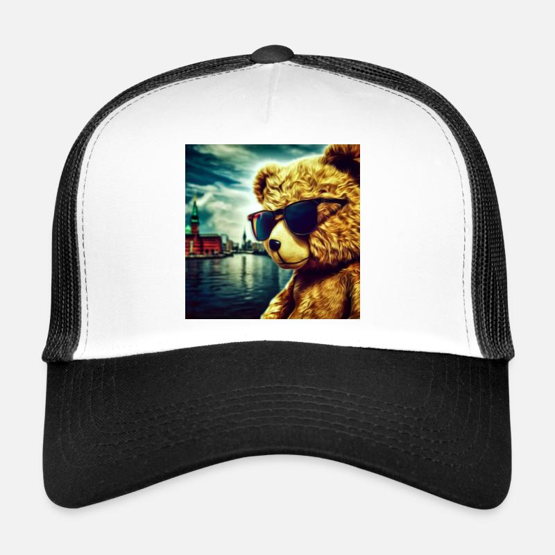 Teddy on Tour - Trucker Cap - Weiß/Schwarz