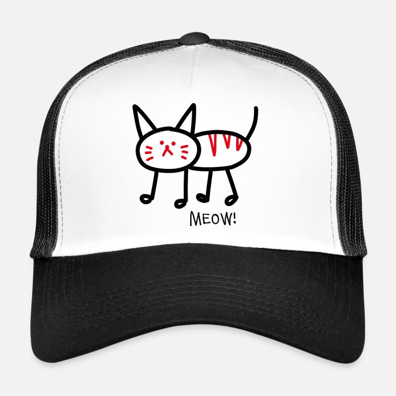 Meow! white - Trucker Cap - white/black