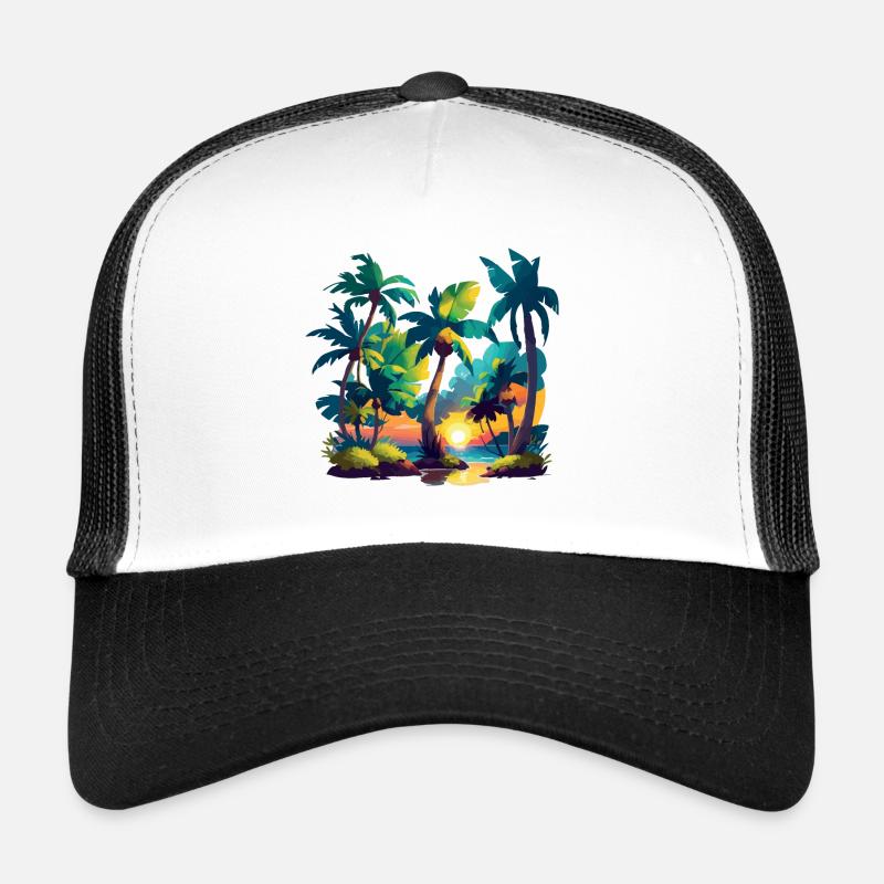 Coucher de soleil tropical Casquette trucker 