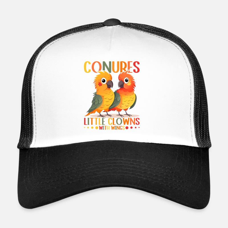 Parakeets little clowns with wings Conure Design Trucker Cap