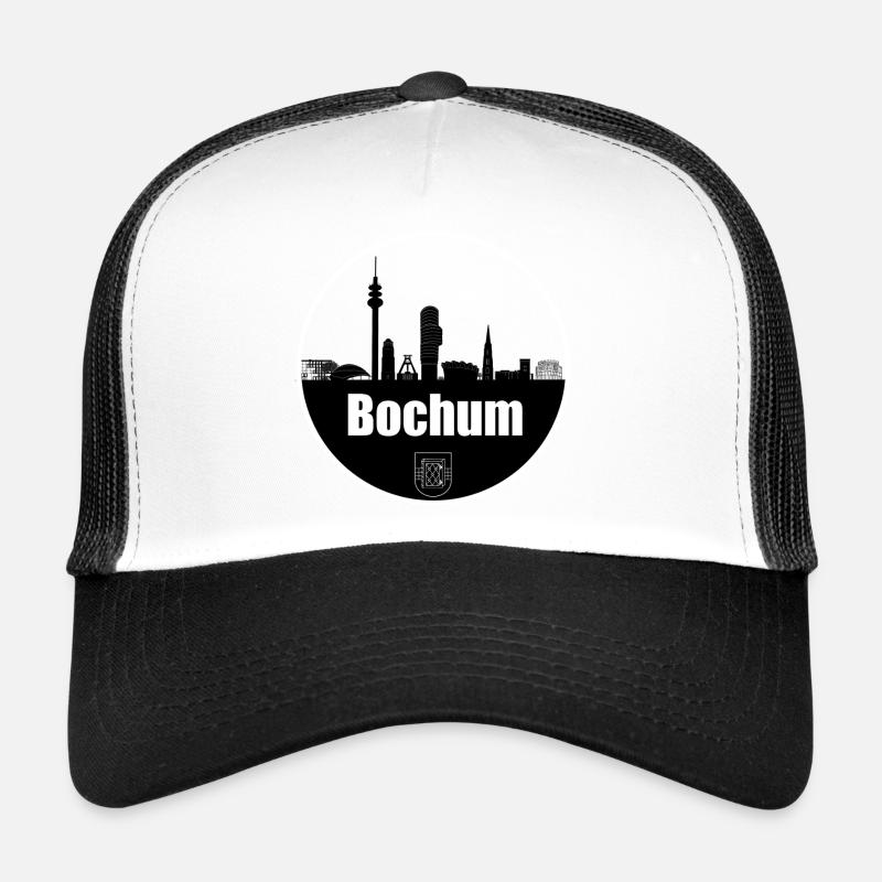 Bochum Transpaerenz Skyline - Trucker Cap - Weiß/Schwarz