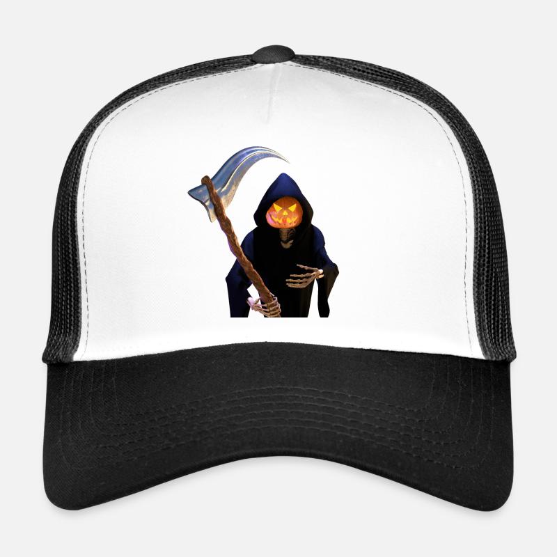 The Grim Reaper for Halloween - Trucker Cap - white/black