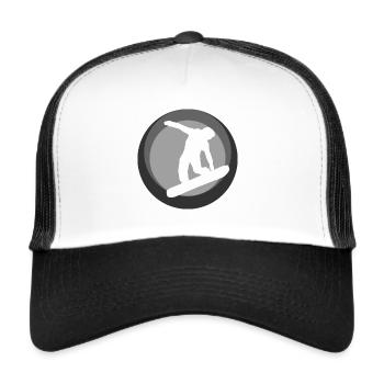 Snowboard Snowboarder Snowboard - Trucker Cap - white/black - Front