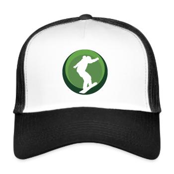 Snowboard Snowboarder Amateurs de sports d’hiver - Casquette trucker  - blanc/noir - Devant