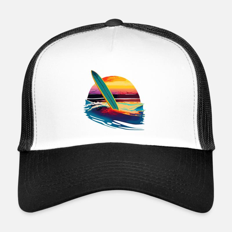 Planche de surf avec couché de soleil Casquette trucker 