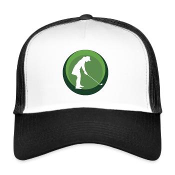 Golf Golf Ball Golfer - Trucker Cap - white/black - Front