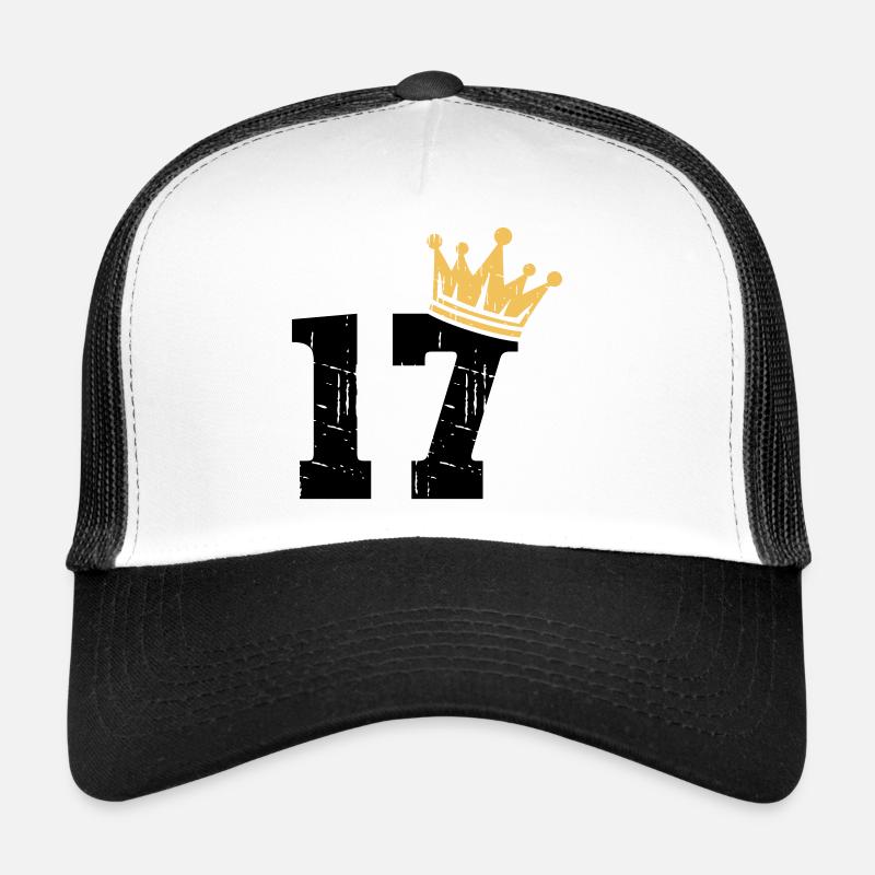 17 Crown 17e anniversaire 17 ans - Casquette trucker  - blanc/noir