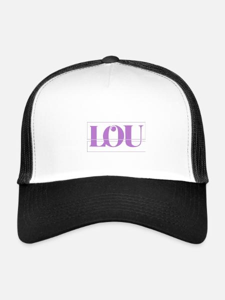 Lou - Casquette trucker  - blanc/noir - Devant