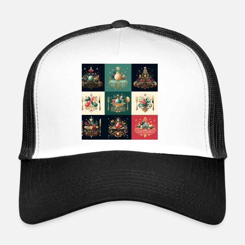 christmas tablecloth Trucker Cap