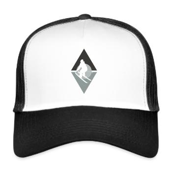 Skiing Ski Schifahren - Trucker Cap - white/black - Front