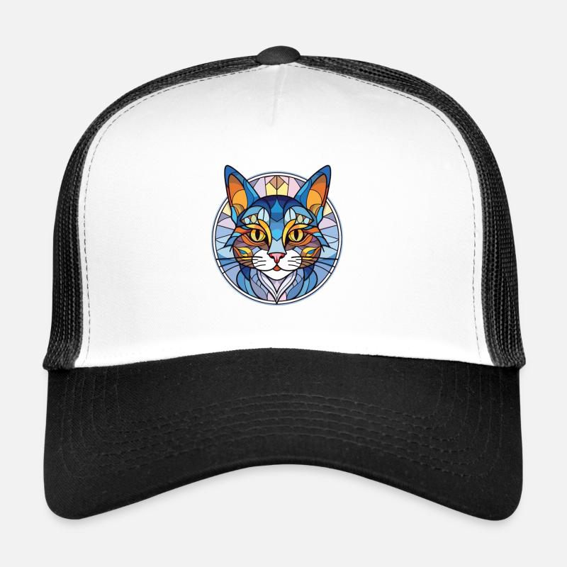 Égée Cat Breed Illustration à l’aquarelle colorée Casquette trucker 