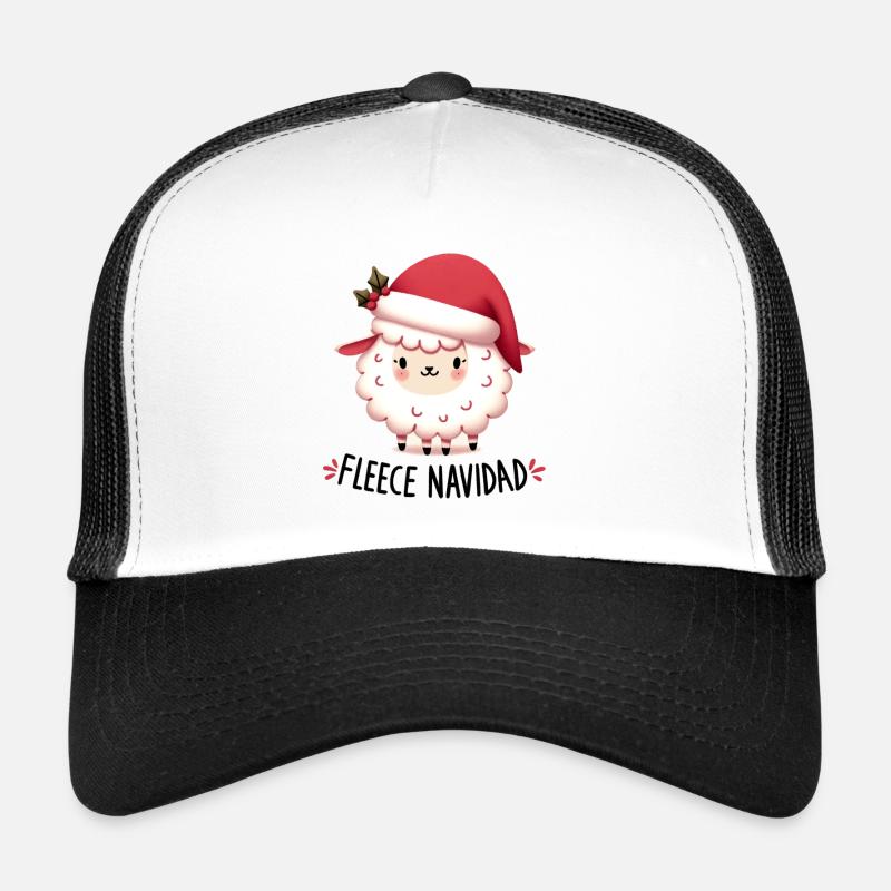 Fleece Navidad Sheep - Trucker Cap - white/black