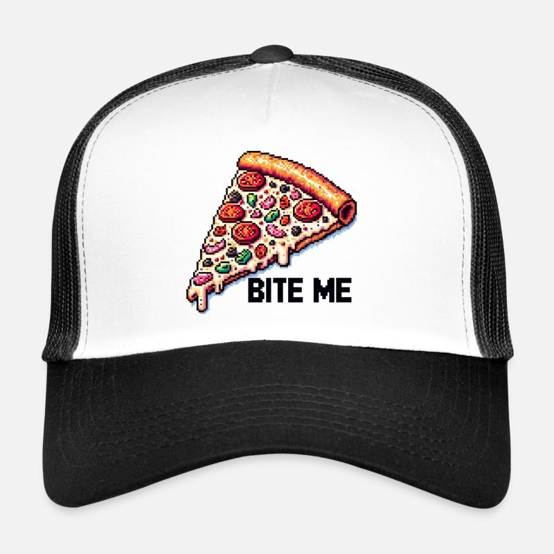 Bite me Pizza - Trucker Cap - white/black