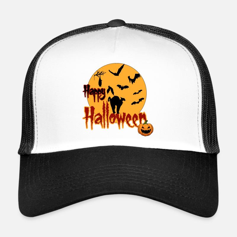 Happy Halloween Vollmond Katze Trucker Cap