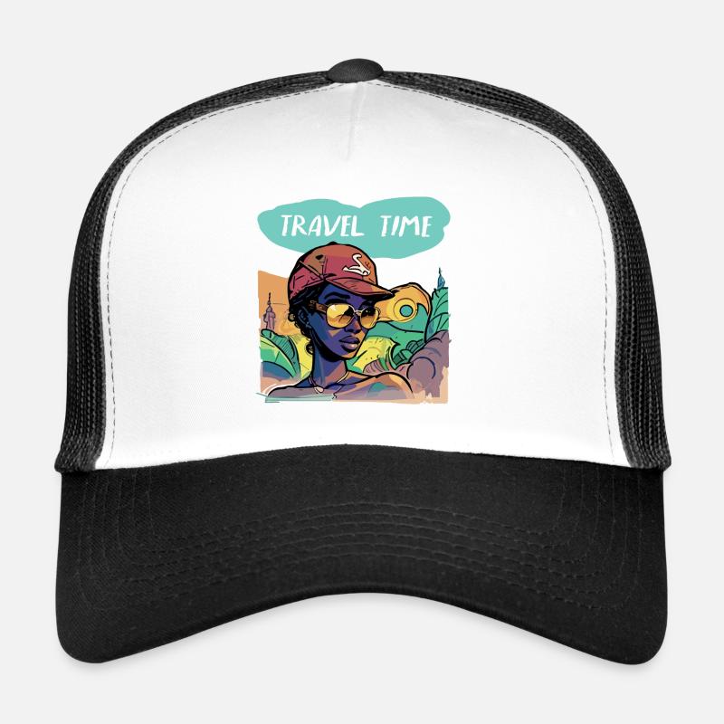 Travel Time - Trucker Cap - white/black