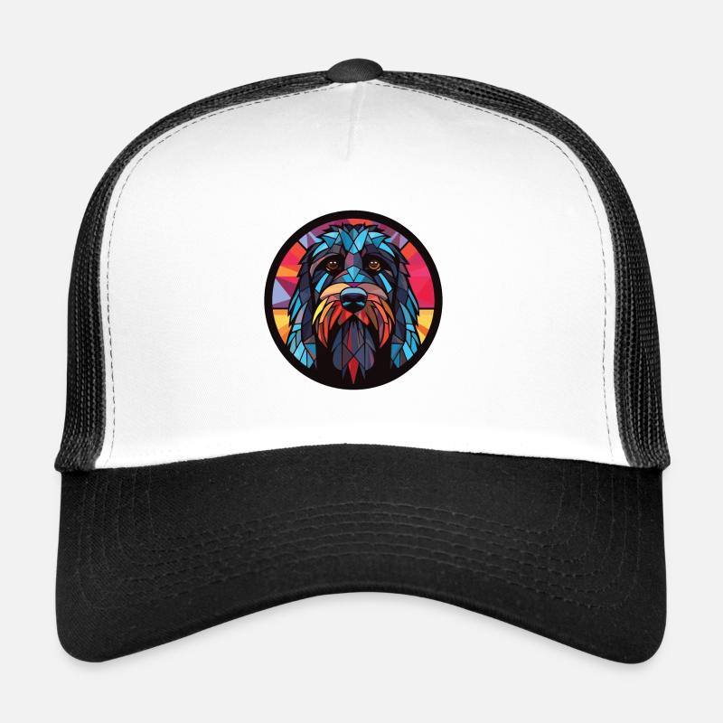 Schwarz Russischer Terrier Hunderasse Aquarellglas Trucker Cap
