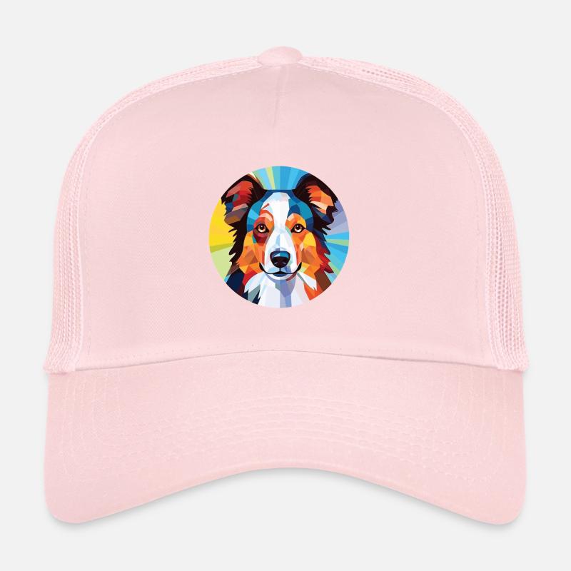 Border Collie Hunderasse Aquarell Illustration Trucker Cap