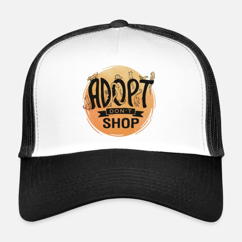 Adopt Don't Shop - Trucker Cap - Weiß/Schwarz