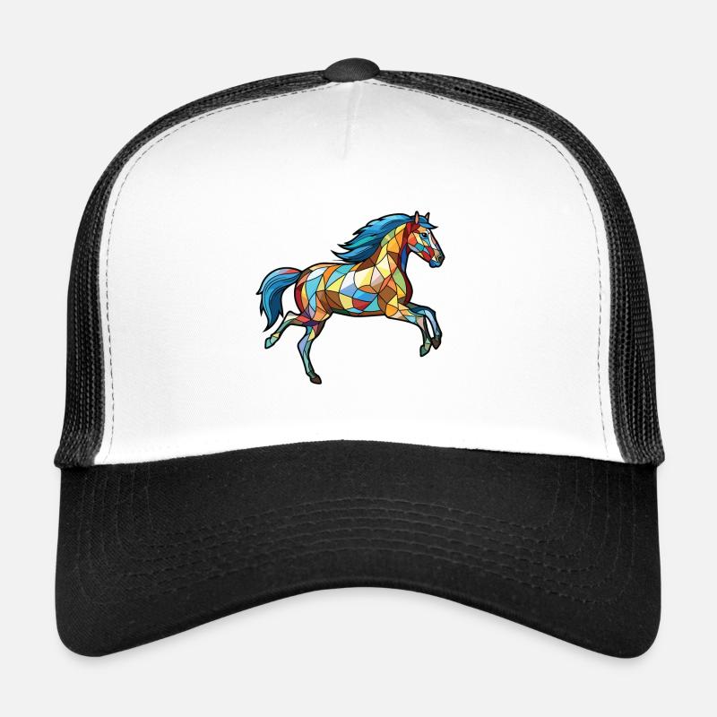 Cheval en cours d’exécution galop aquarelle colorée Animal Casquette trucker 