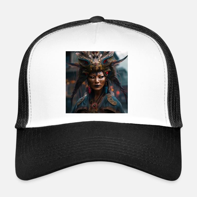 Serene Ghost - Trucker Cap - white/black