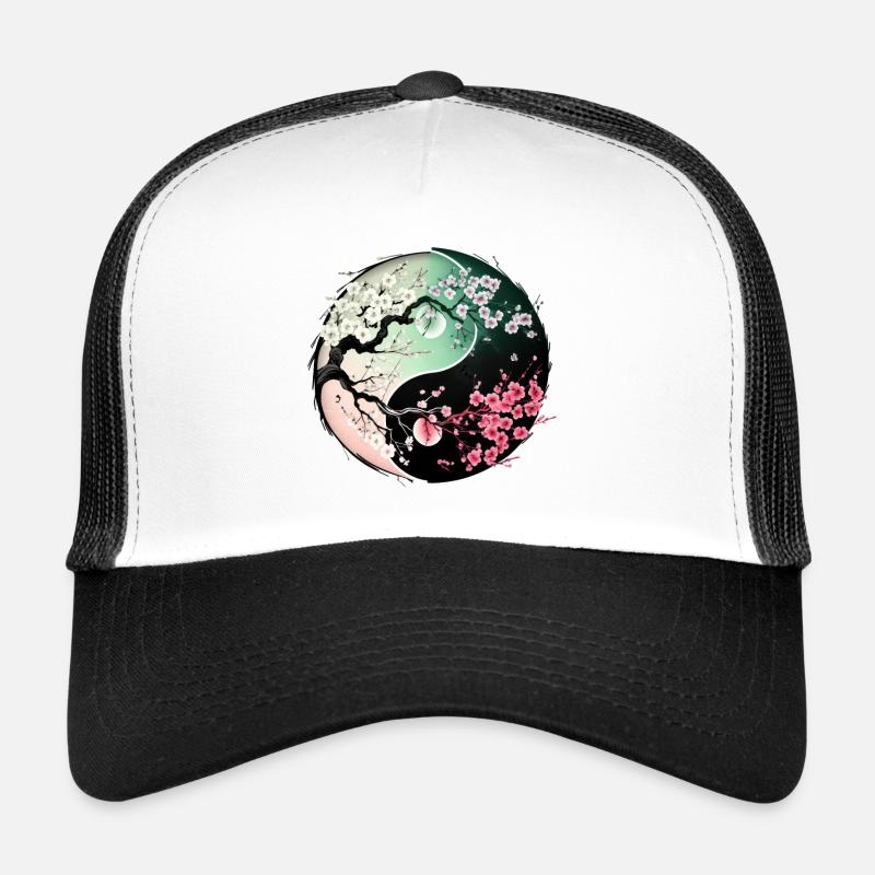 Sakura Yin Yang - Trucker Cap - white/black
