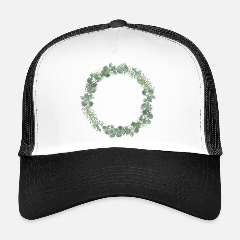 Couronne d’hiver de branches d’eucalyptus et de sapin Casquette trucker 