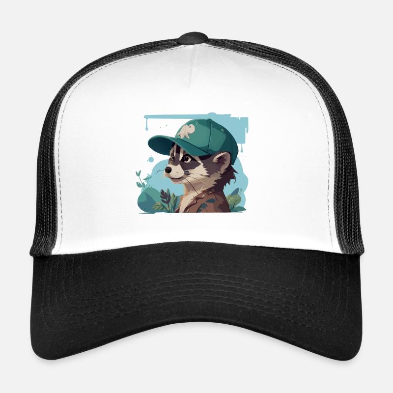 Cool Racoon - Casquette trucker  - blanc/noir
