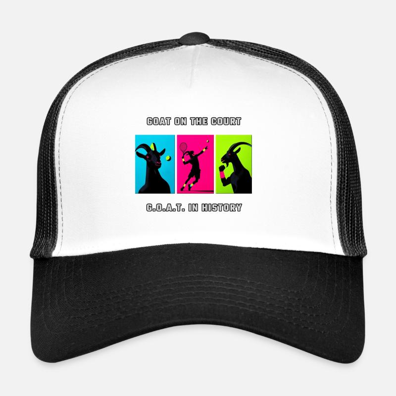GOAT Tennis Triptych – Court Legend - Trucker Cap - white/black