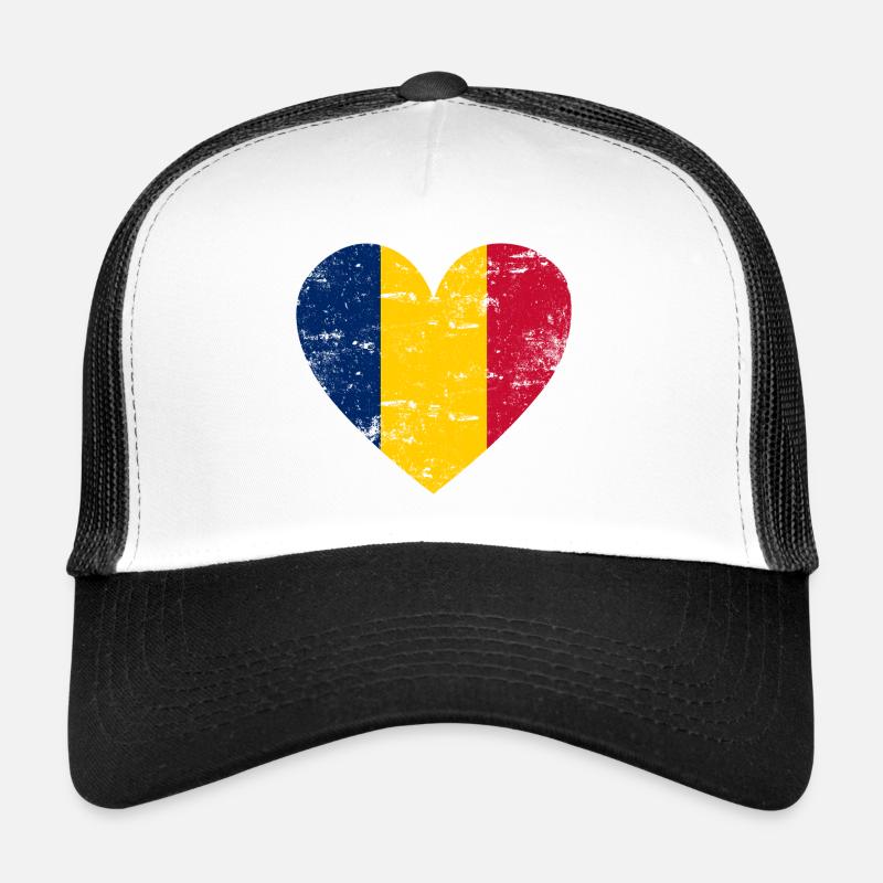 Coeur du drapeau du Tchad Casquette trucker 