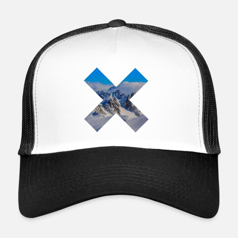 Abstract snow-capped mountains - Trucker Cap - white/black