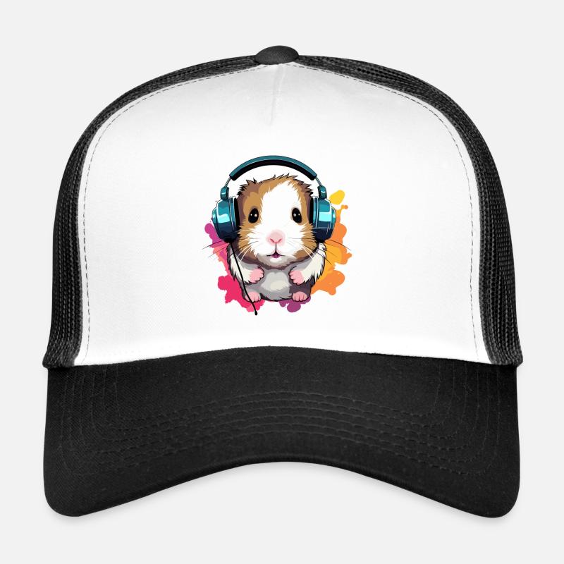 Hamster avec écouteurs Hamster nain Hamster doré Casquette trucker 