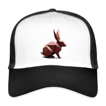 Origami-Hase - Trucker Cap - Weiß/Schwarz - Vorne