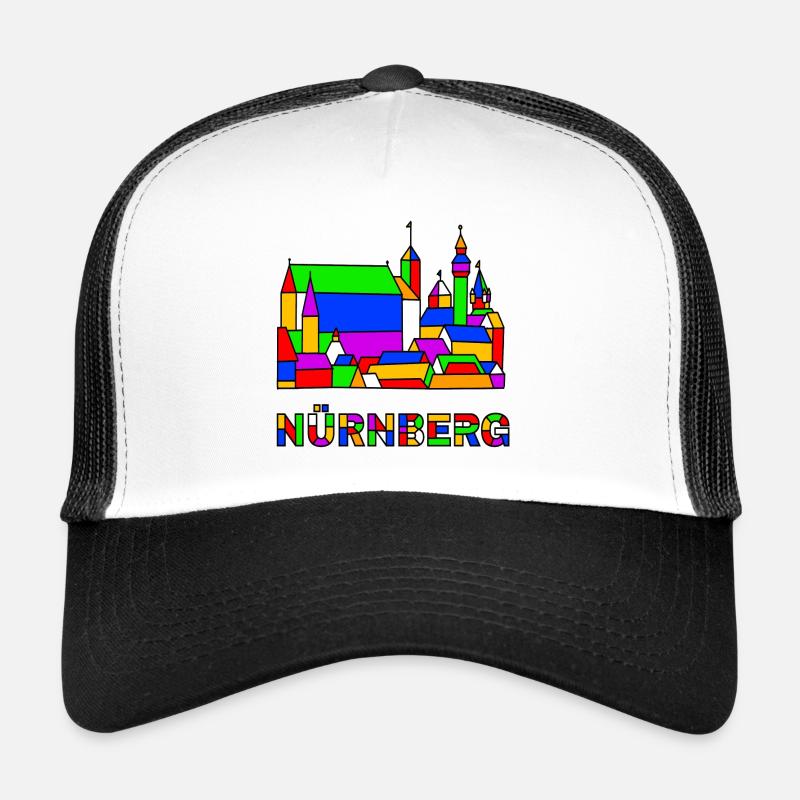 Nuremberg - Castle - Pop-Art - Trucker Cap - white/black