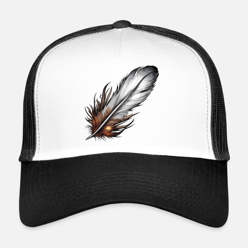 Feather / Quill / Bird Feather / Down Feather Trucker Cap
