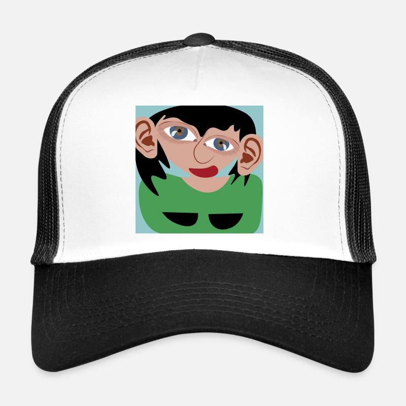 Femme aux cheveux noirs Casquette trucker 