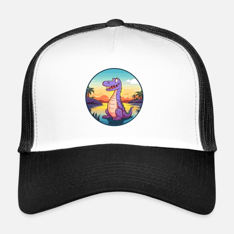 Alligator Aquarelle Colorée Dessin Animé Kawaii Pet Casquette trucker 